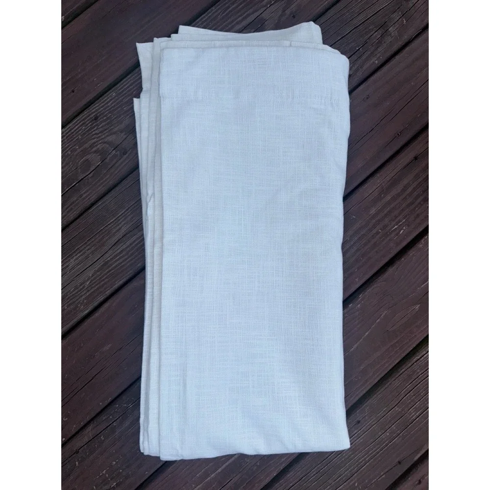 Quince Textured Cotton Curtain Panel Ivory 48x108 Lined Single NWOT
